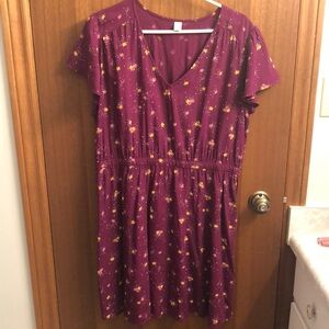 Purple Floral Mini Dress